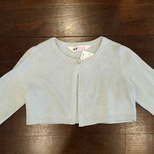 NWT GIRL'S H&M SPARKLY CROP TOP SWEATER TOP SHIRT